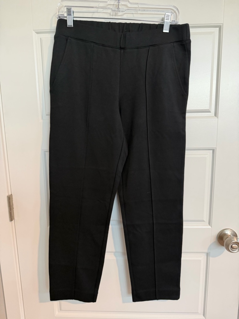 J.Crew Factory Pintuck Sweatpants Black Petite Small Pull-On Stretch BA559
